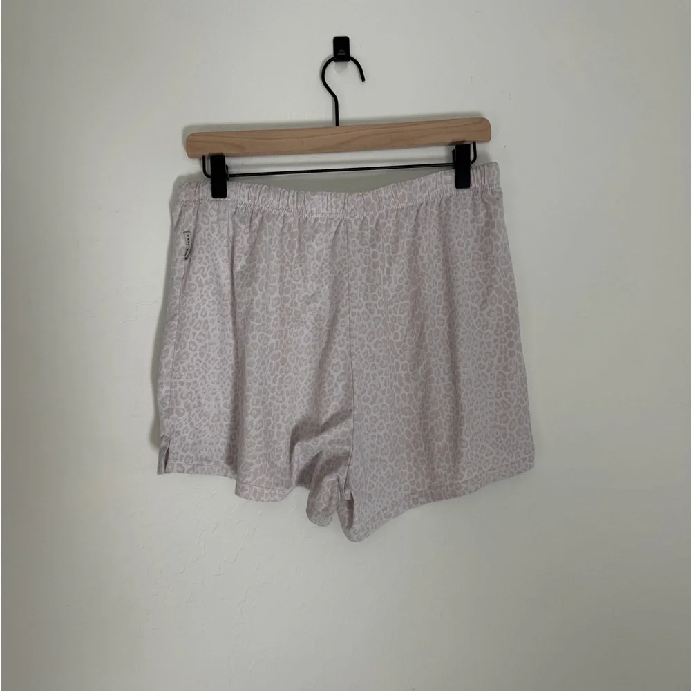 Rae Dunn Pink ‘BLESSED’ Leopard Print Pajama Shorts - Picture 3 of 8